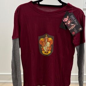 Gryffindor Burgundy and Gray Long Sleeve Shirt